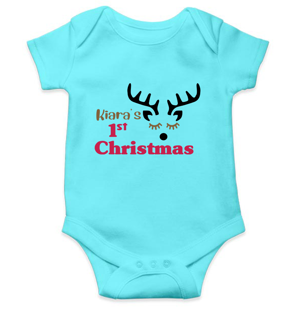 Customized Name First Christmas Rompers for Baby Girl- KidsFashionVilla