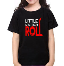 Load image into Gallery viewer, Big Sister Rock Lil Sister Roll Sister-Sister Kids Half Sleeves T-Shirts -KidsFashionVilla
