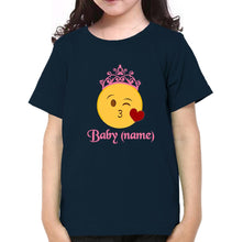 Load image into Gallery viewer, Love Smiley Mommy (Baby Name) Mother and Daughter Matching T-Shirt- KidsFashionVilla
