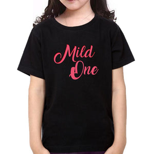 Mild One Wild One' Sister-Sister Kids Half Sleeves T-Shirts -KidsFashionVilla
