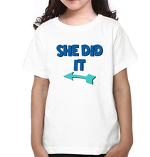 Load image into Gallery viewer, She Did it Sister-Sister Kids Half Sleeves T-Shirts -KidsFashionVilla
