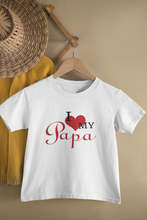 Load image into Gallery viewer, I Love My Papa Father and Daughter White Matching T-Shirt- KidsFashionVilla
