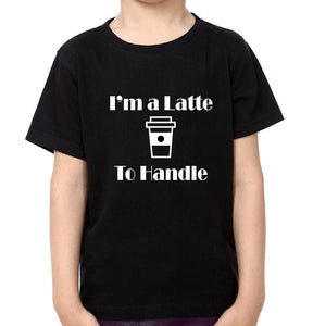 I Need Coffee I'M A Latte To Handle Father and Son Matching T-Shirt- KidsFashionVilla