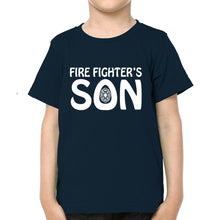 Load image into Gallery viewer, Fire Fighter&#39;s Mom Fire Fighter&#39;s Son Mother and Son Matching T-Shirt- KidsFashionVilla
