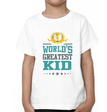 Load image into Gallery viewer, World&#39;s Greatest Dad World&#39;s Greatest Kid Father and Son Matching T-Shirt- KidsFashionVilla

