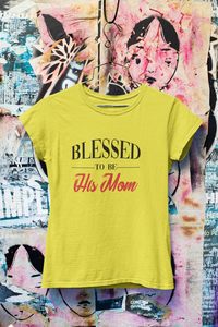 Blessed To Be His Mom Mother And Son Yellow Matching T-Shirt- KidsFashionVilla
