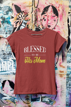 Load image into Gallery viewer, Blessed To Be His Mom Mother And Son Red Matching T-Shirt- KidsFashionVilla
