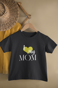I Love My Mom Mother And Son Black Matching T-Shirt- KidsFashionVilla