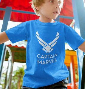 Captain Marvel Logo Half Sleeves T-Shirt for Boy-KidsFashionVilla