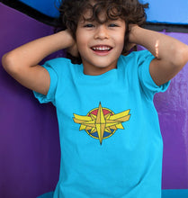 Load image into Gallery viewer, Captain Marvel Logo Half Sleeves T-Shirt for Boy-KidsFashionVilla
