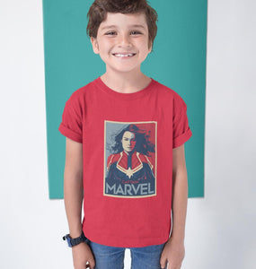 Captain Marvel Superhero Half Sleeves T-Shirt for Boy-KidsFashionVilla
