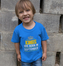 Load image into Gallery viewer, Kings Are Born In September Half Sleeves T-Shirt for Boy-KidsFashionVilla
