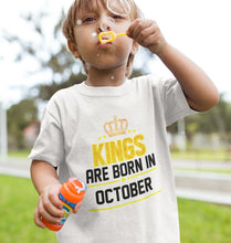 Load image into Gallery viewer, Kings Are Born In October Half Sleeves T-Shirt for Boy-KidsFashionVilla
