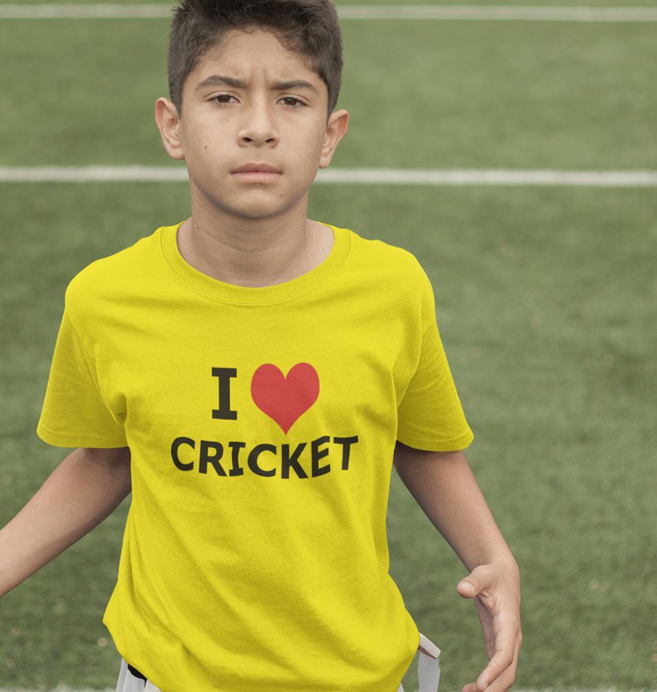 Love Cricket Half Sleeves T-Shirt for Boys and Kids-KidsFashionVilla