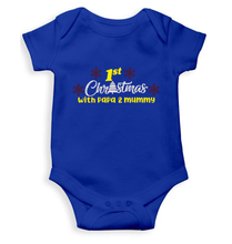 Load image into Gallery viewer, First Christmas With Papa and Mummy Christmas Rompers for Baby Boy- KidsFashionVilla
