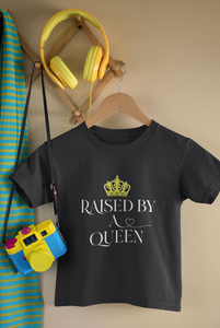 Raised By A Queen Mother And Son Black Matching T-Shirt- KidsFashionVilla