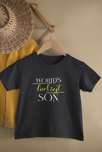 Luckiest Son Mother And Son Black Matching T-Shirt- KidsFashionVilla