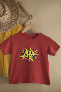 Super Son Mother And Son Red Matching T-Shirt- KidsFashionVilla
