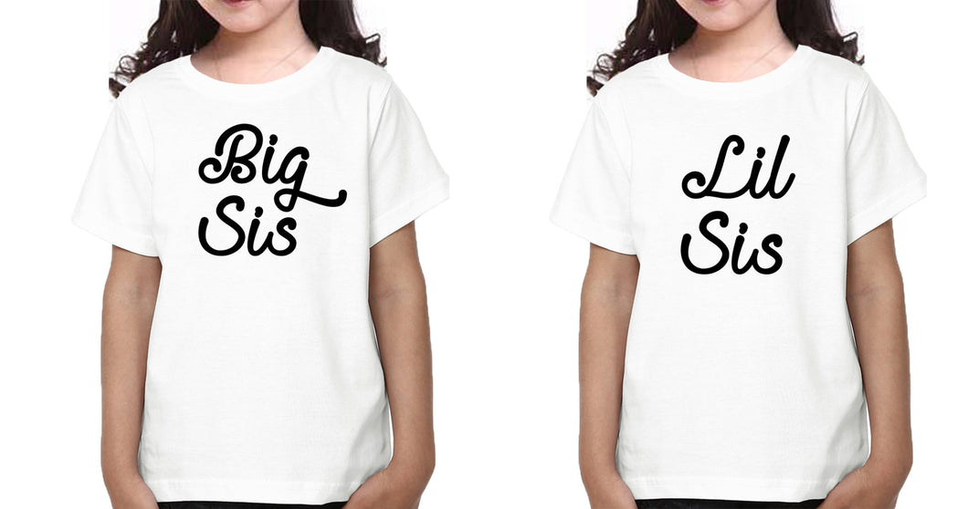 Big Sis Lil Sis Sister-Sister Kids Half Sleeves T-Shirts -KidsFashionVilla