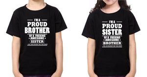 I'M Proud Brother Sister Brother-Sister Kid Half Sleeves T-Shirts -KidsFashionVilla