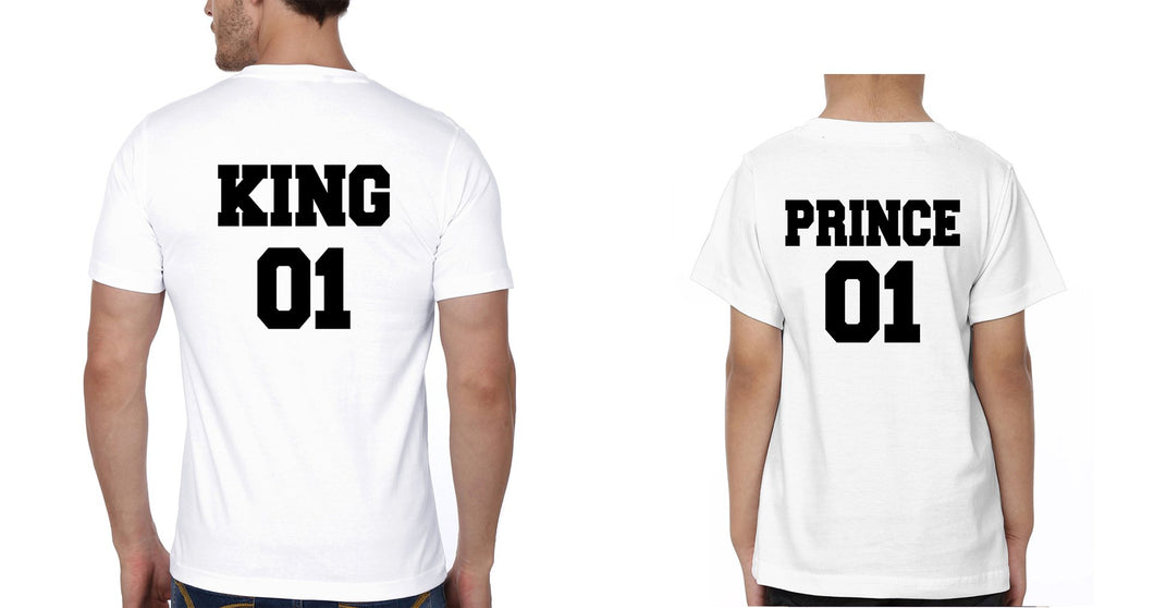 King 01 Prince 01 Father and Son Matching T-Shirt- KidsFashionVilla