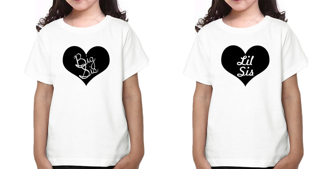 Big Sis Lil Sis Sister-Sister Kids Half Sleeves T-Shirts -KidsFashionVilla