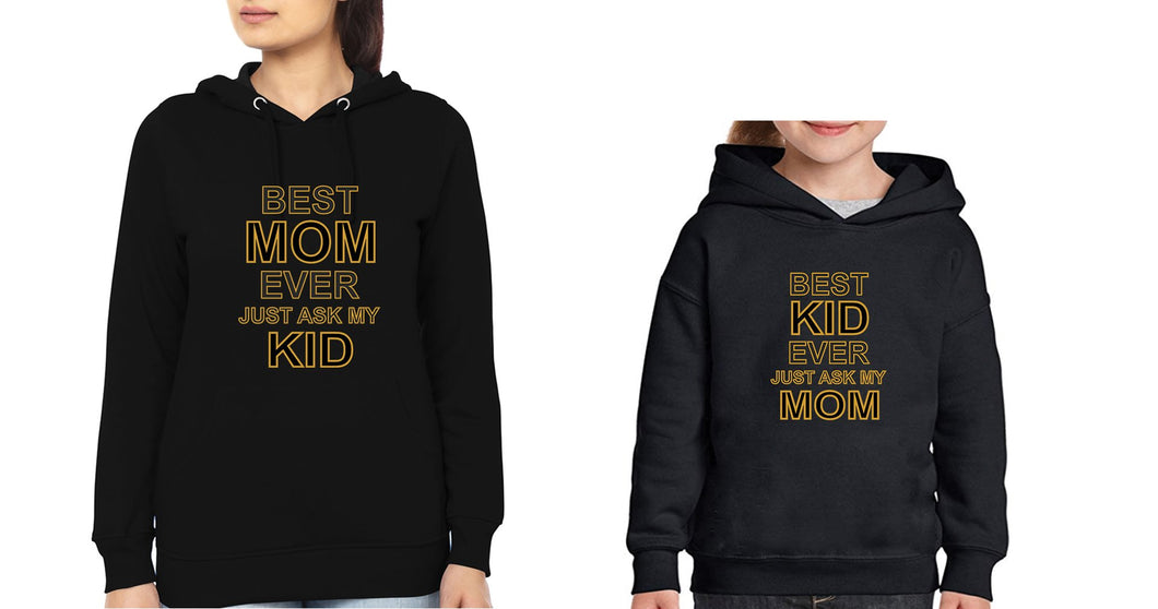 Best Mom Ever Best Kid Ever Mother and Daughter Matching Hoodies- KidsFashionVilla