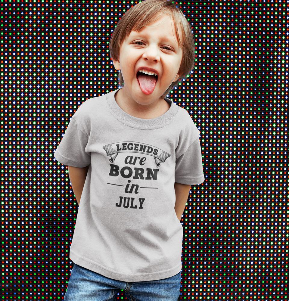 Legends are Born in July Half Sleeves T-Shirt for Boy-KidsFashionVilla