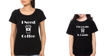 Load image into Gallery viewer, Need Coffee I&#39;M A Latte To Handle Mother and Daughter Matching T-Shirt- KidsFashionVilla
