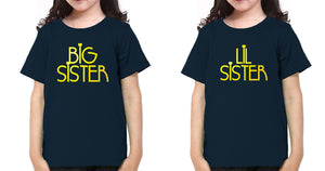 Big Sister Lil Sister-Sister Kids Half Sleeves T-Shirts -KidsFashionVilla