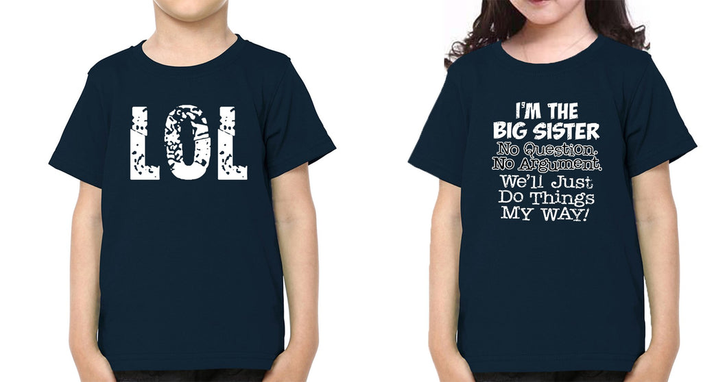 Lol Brother-Sister Kid Half Sleeves T-Shirts -KidsFashionVilla