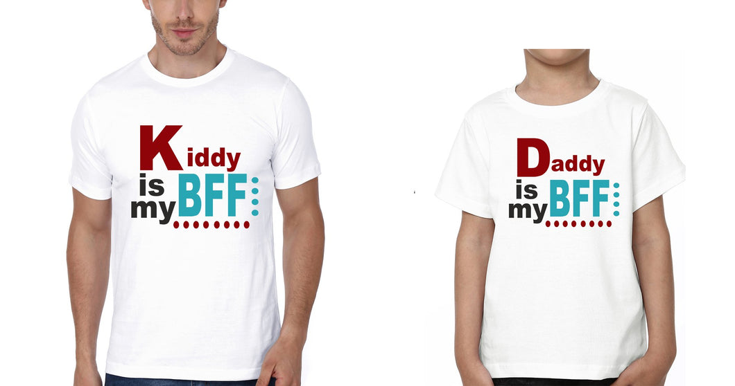 Daddy Is My Bff Kiddy Is My Bff Father and Son Matching T-Shirt- KidsFashionVilla