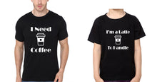 Load image into Gallery viewer, I Need Coffee I&#39;M A Latte To Handle Father and Son Matching T-Shirt- KidsFashionVilla
