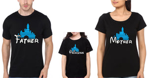 Father Mother Princess Family Half Sleeves T-Shirts-KidsFashionVilla