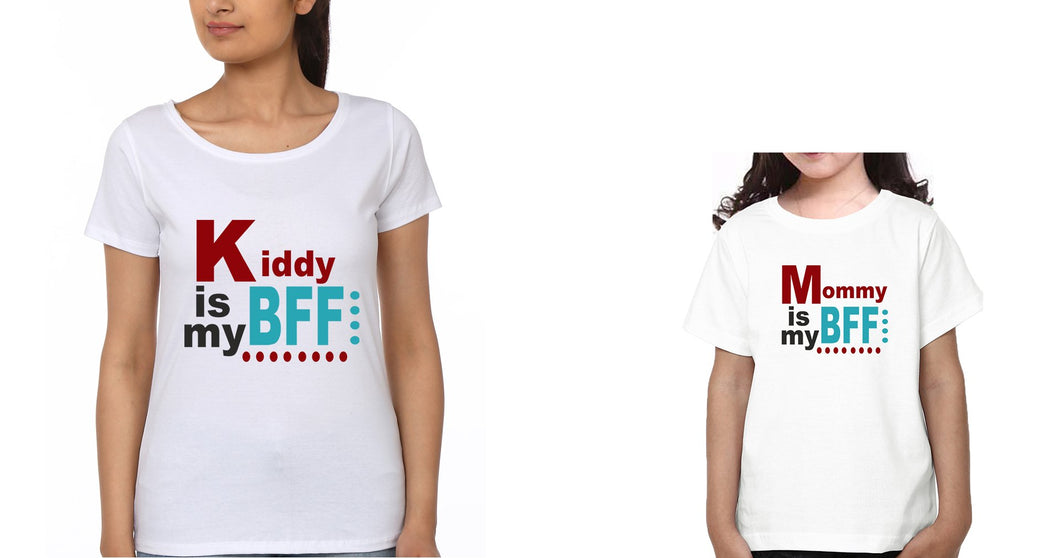 Mommy Is My Bff Kiddy Is My Bff Mother and Daughter Matching T-Shirt- KidsFashionVilla