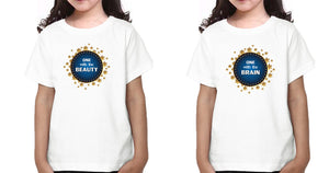 Brain Beauty Sister-Sister Kids Half Sleeves T-Shirts -KidsFashionVilla