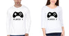 Player 1 Player 2 Father and Daughter Matching Full Sleeves T-Shirt- KidsFashionVilla