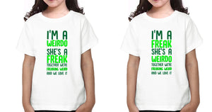 Freak Weirdo Sister-Sister Kids Half Sleeves T-Shirts -KidsFashionVilla