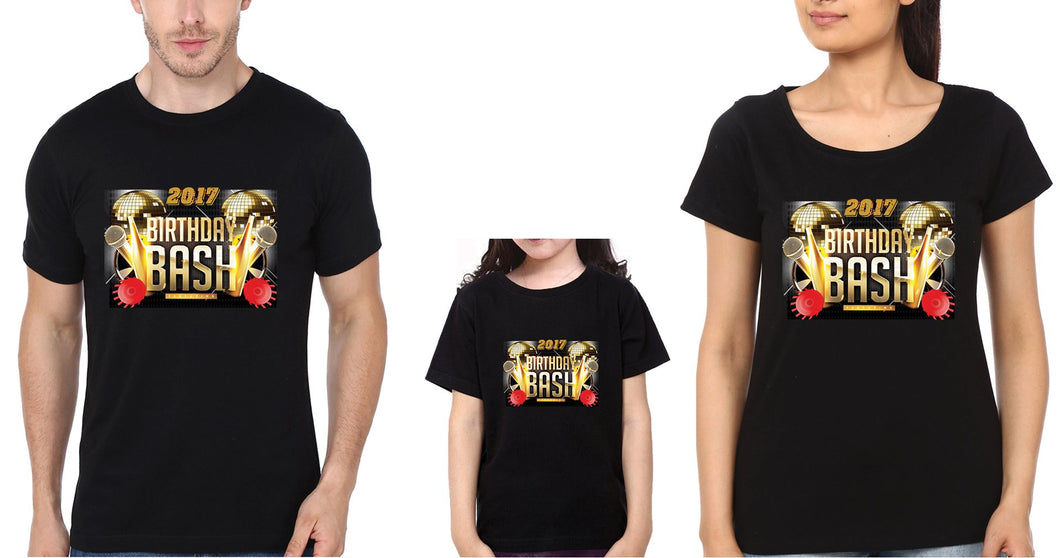 Birthday Bash Family Half Sleeves T-Shirts-KidsFashionVilla