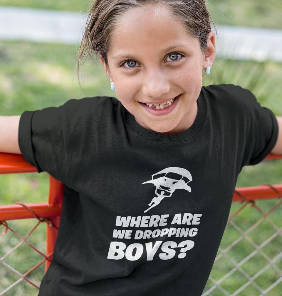 PUBG Where Are We Dropping Boys Half Sleeves T-Shirt For Girls -KidsFashionVilla