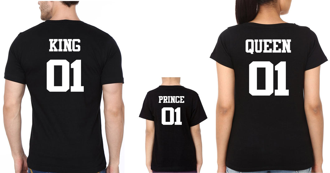 King queen Prince Family Half Sleeves T-Shirts-KidsFashionVilla