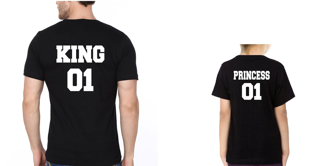 King 01 Princess 01 Father and Daughter Matching T-Shirt- KidsFashionVilla