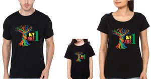 We Are 1 Family Half Sleeves T-Shirts-KidsFashionVilla