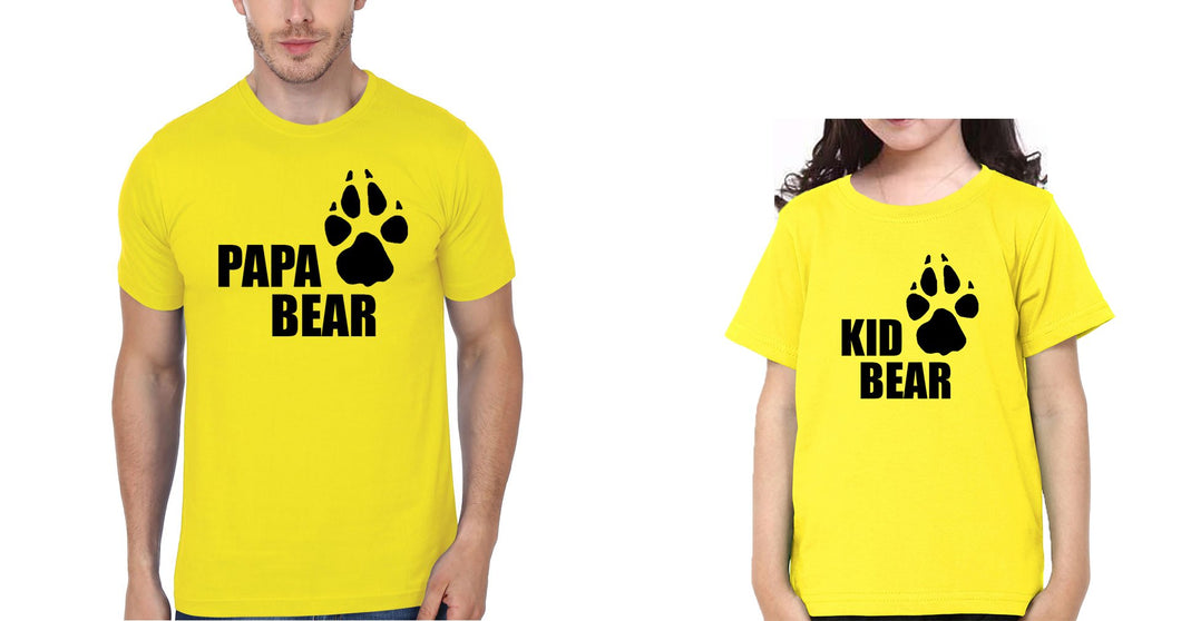 Papa Bear Kid Bear Father and Daughter Matching T-Shirt- KidsFashionVilla