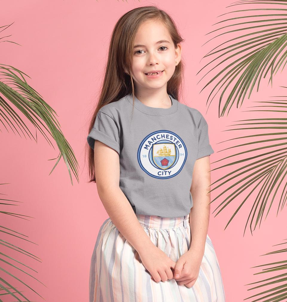 Manchester City Half Sleeves T-Shirt For Girls -KidsFashionVilla