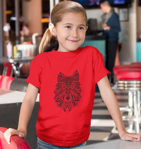 WOLF Half Sleeves T-Shirt For Girls -KidsFashionVilla