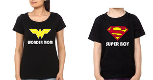 Wonder Mom Super Boy Mother and Son Matching T-Shirt- KidsFashionVilla
