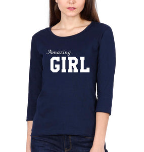 Amazing Dad Amazing Girl Father and Daughter Matching Full Sleeves T-Shirt- KidsFashionVilla