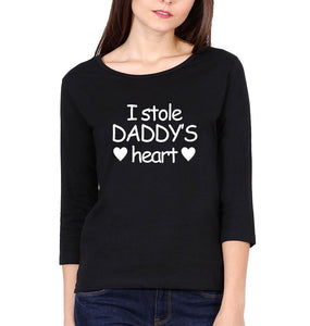 I Stole Daddy Heart Father and Daughter Matching Full Sleeves T-Shirt- KidsFashionVilla