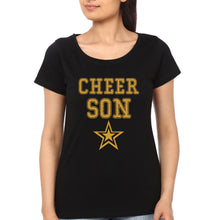 Load image into Gallery viewer, Cheer Mom Cheer Son Mother and Son Matching T-Shirt- KidsFashionVilla

